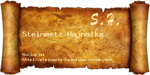 Steinmetz Hajnalka névjegykártya